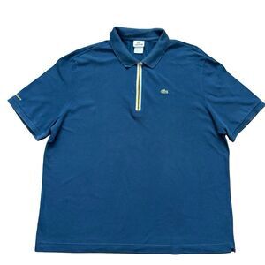 Vintage Lacoste Made in France Zip Polo Shirt Navy Blue Size 8 XL